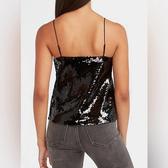 Express Cropped Sequin Cami Sz S - Picture 2 of 9